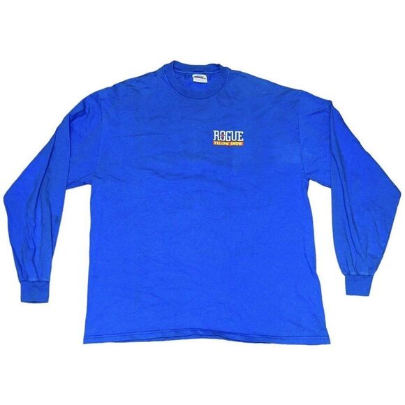 Hanes Rogue Yellow Snow Ale 2001 Royal Blue Long Sleeve T-Shirt Size XL - Picture 1 of 6